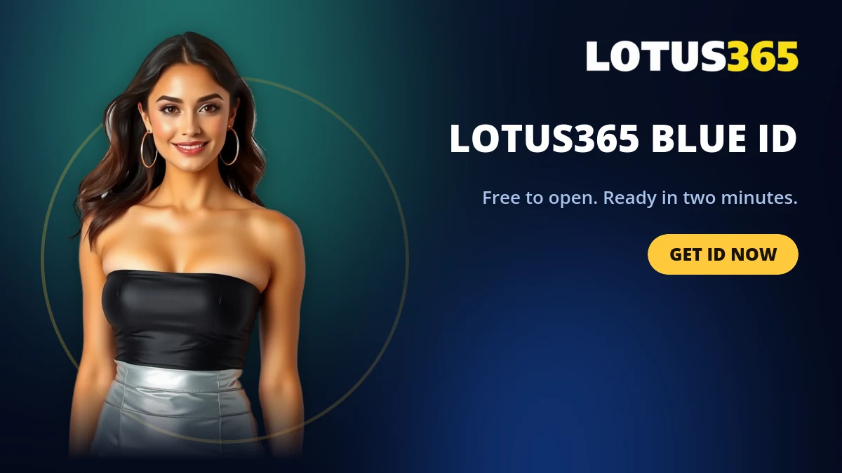 Lotus365 Blue ID registration guide showing the two minute signup with name and mobile number